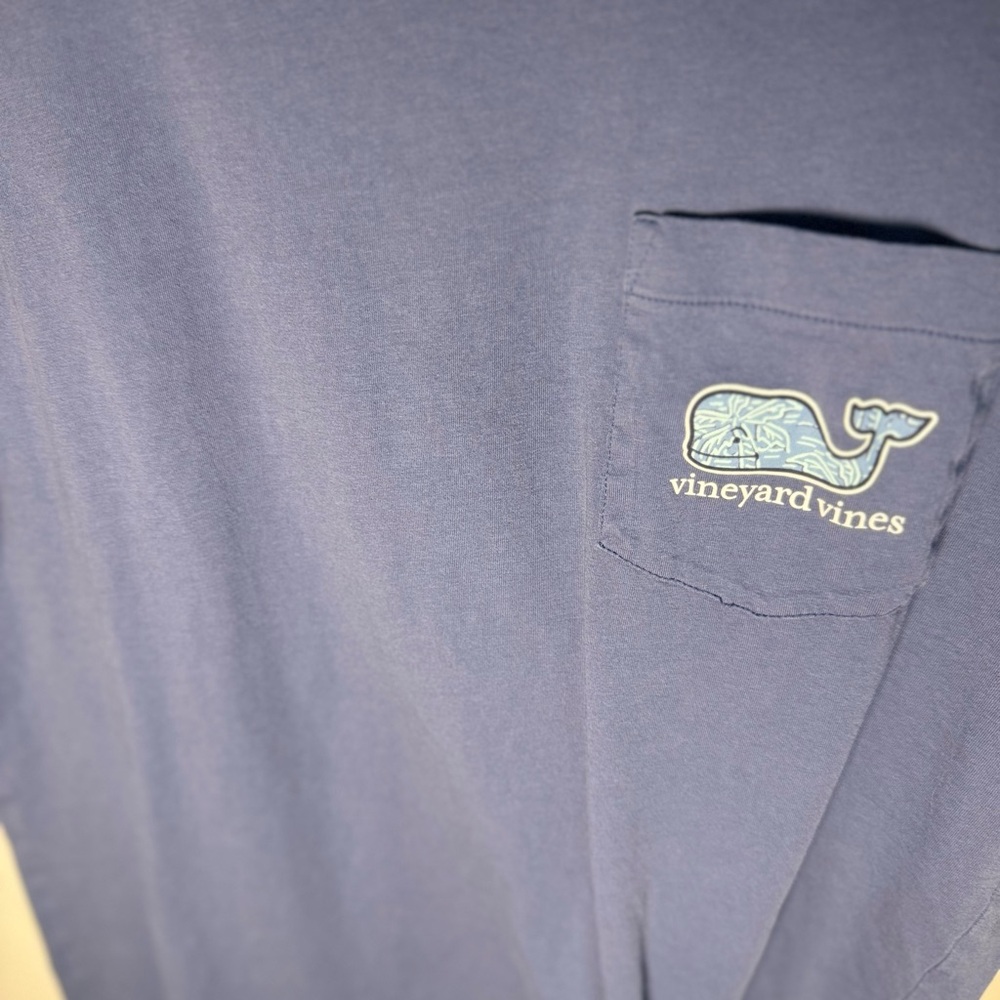 Vineyard Vines Blue Tee with Whale Design - Picture 2 of 3